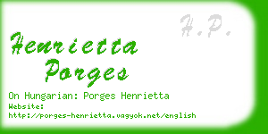 henrietta porges business card